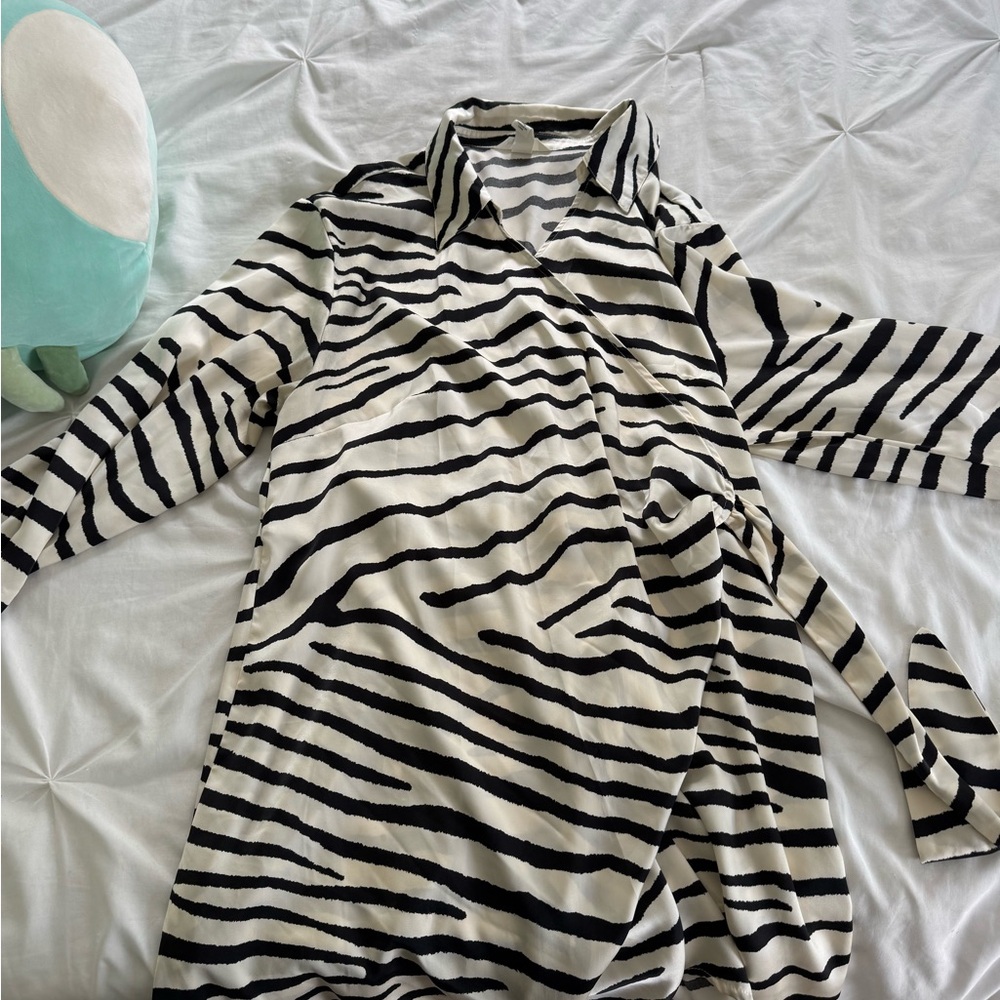H&M Zebra Print Mini Dress - Black and White